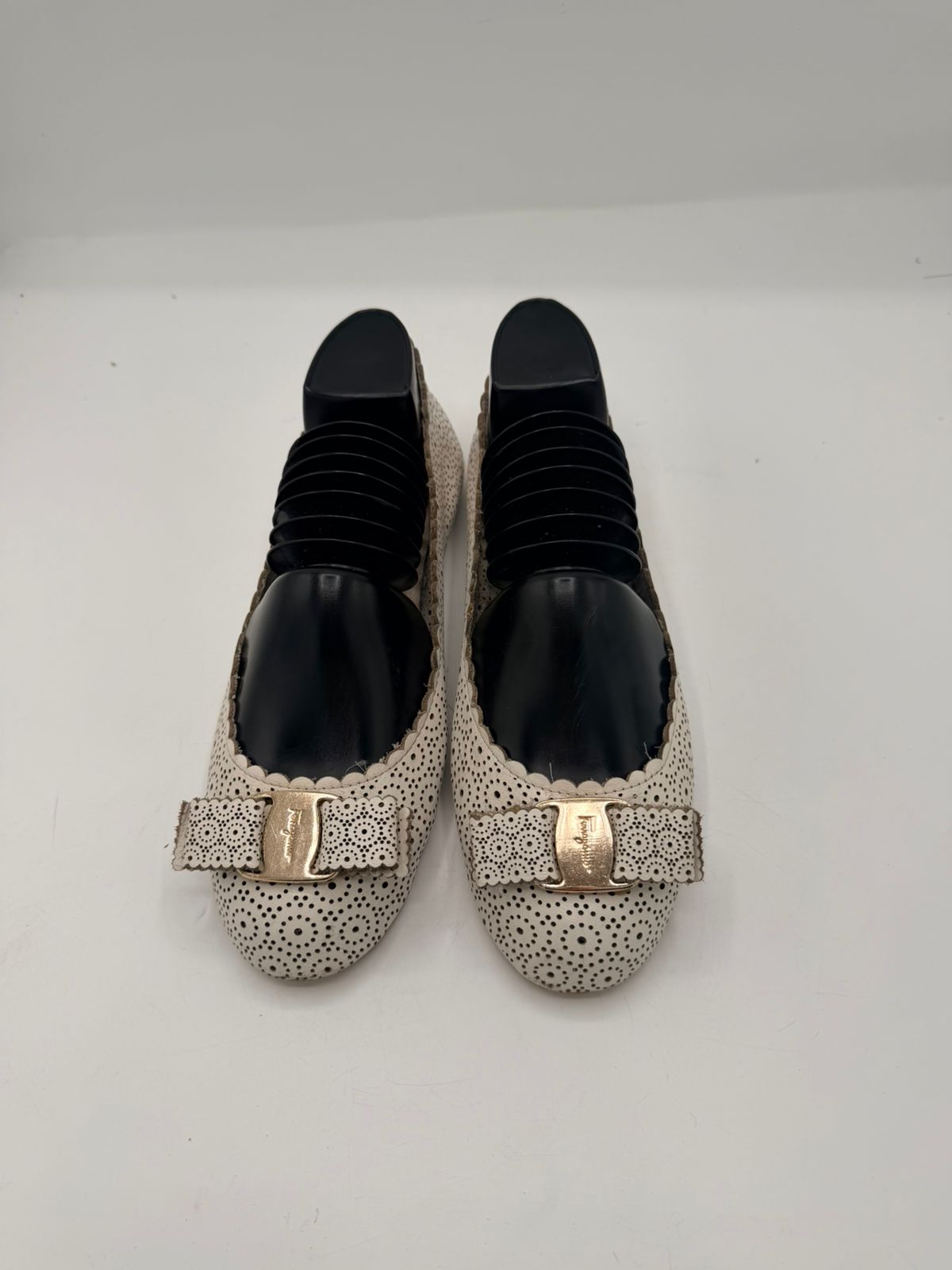 Salvatore Ferragamo Vara Ribbon Cutwork Ballet Flats