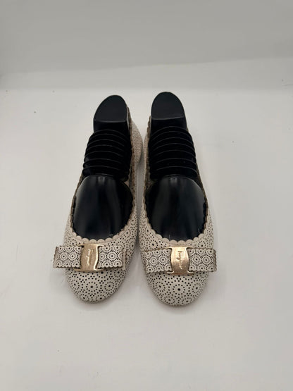 Salvatore Ferragamo Vara Ribbon Cutwork Ballet Flats