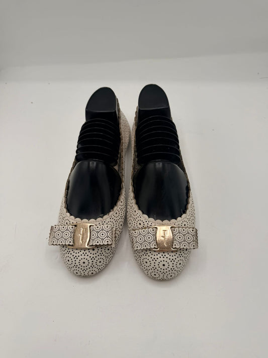 Salvatore Ferragamo Vara Ribbon Cutwork Ballet Flats