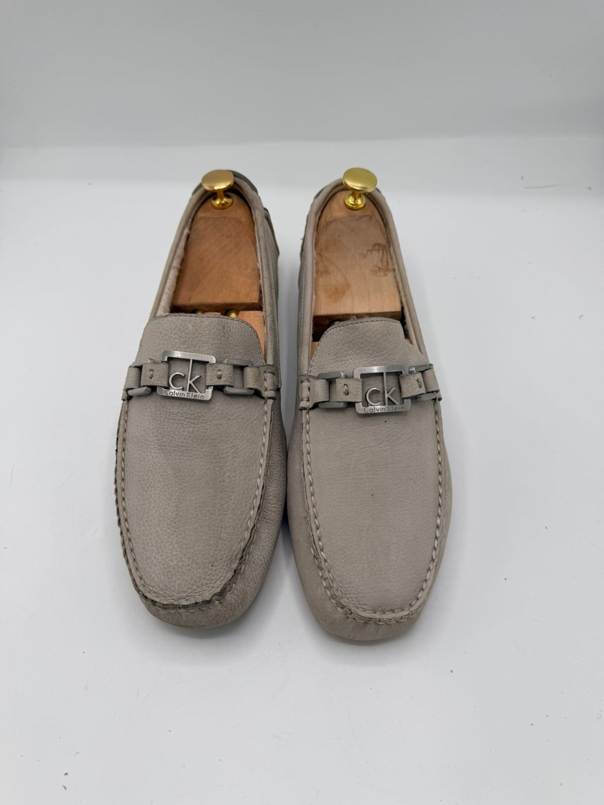 Calvin Klein Men’s Slip-On Loafers with Metal Accent