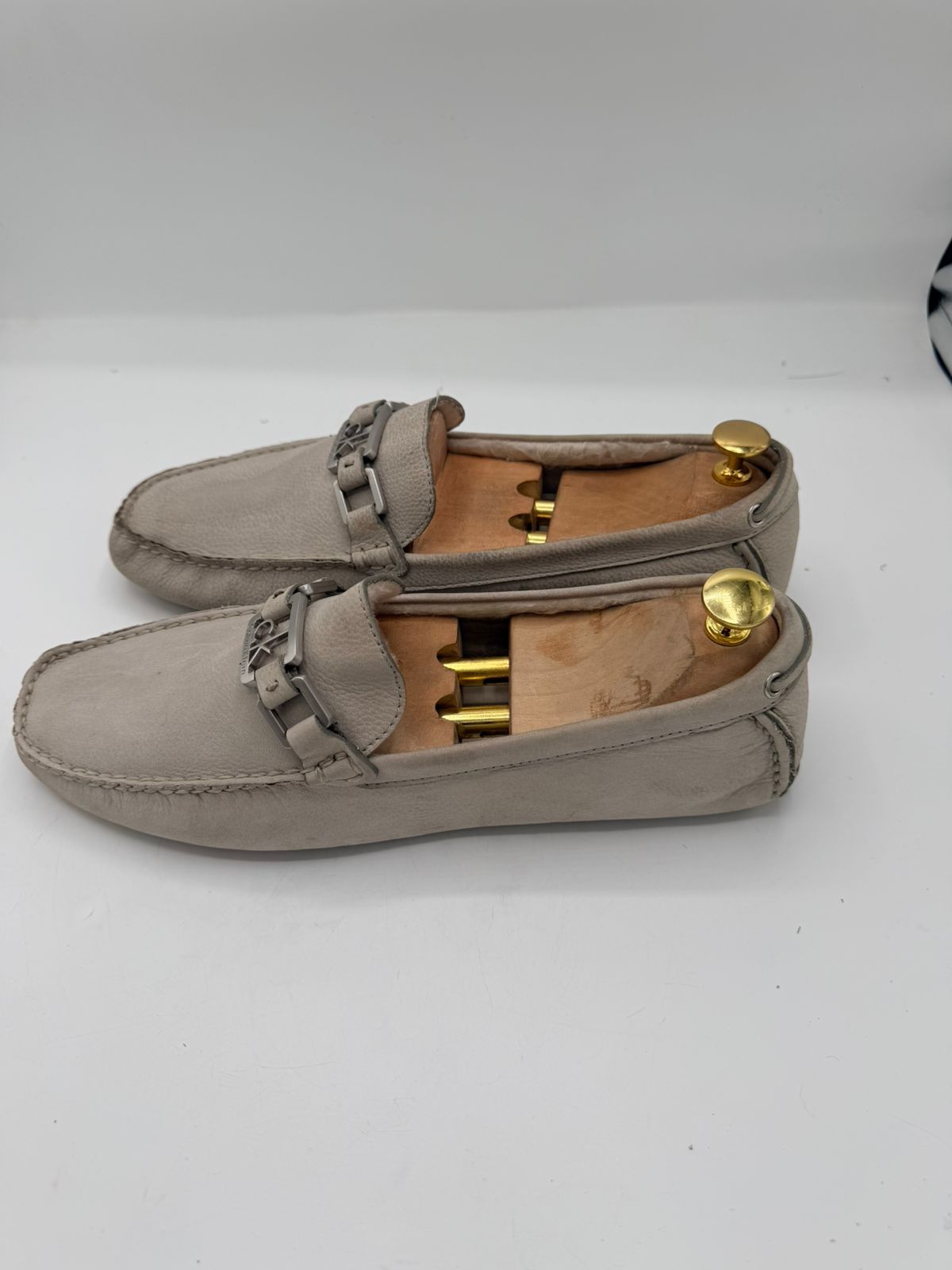 Calvin Klein Men’s Slip-On Loafers with Metal Accent