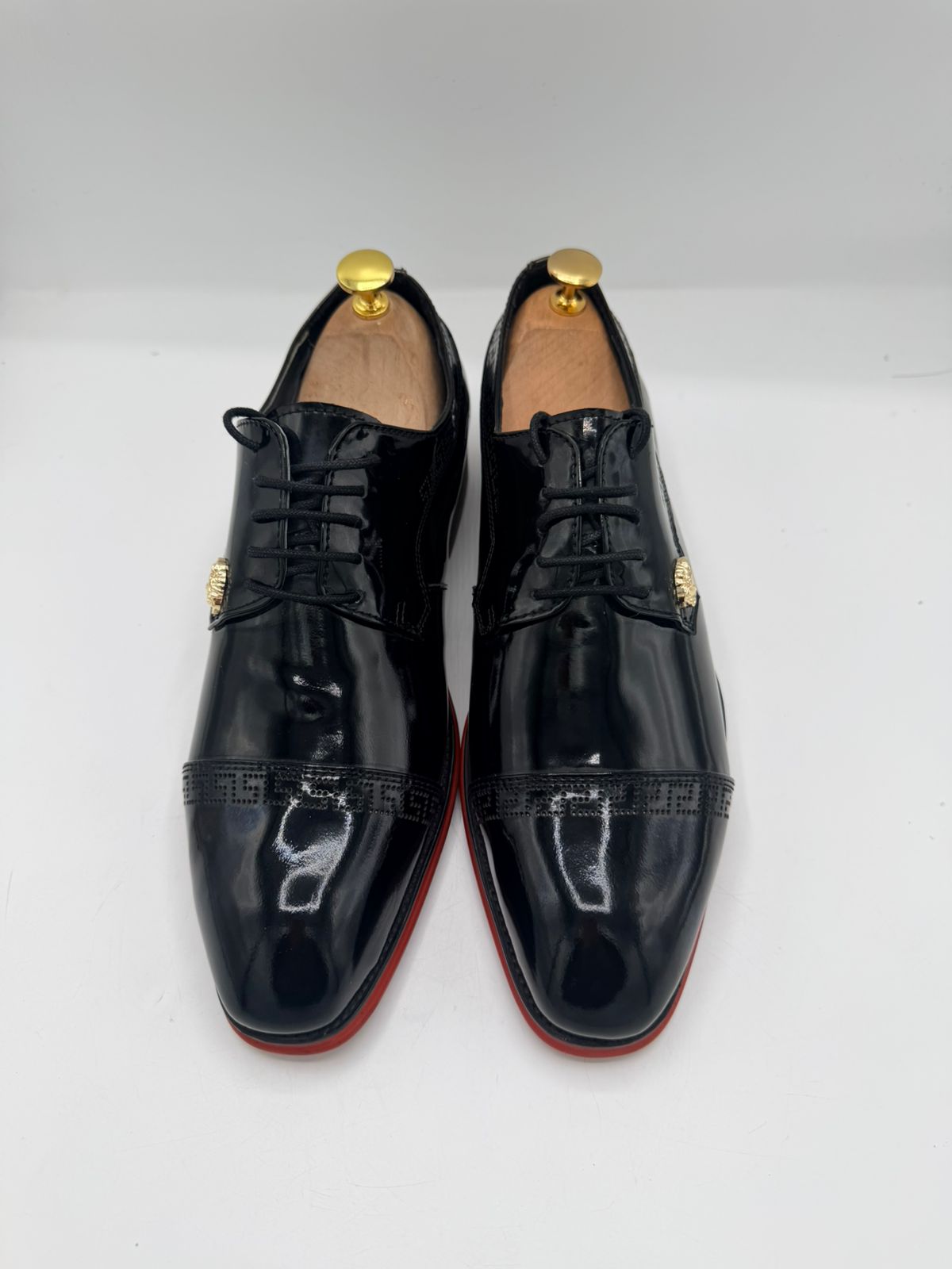 Versace Patent Leather Shoes with Medusa Emblem