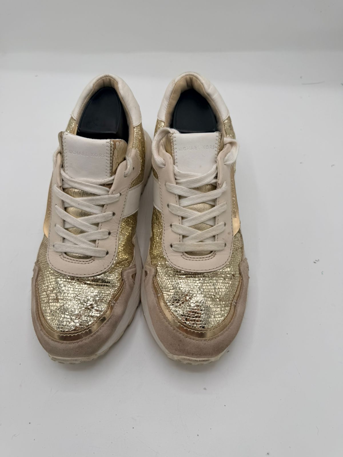 Michael Kors Monroe Glitter Chain-Mesh Trainers