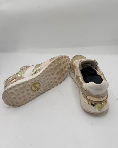 Michael Kors Monroe Glitter Chain-Mesh Trainers