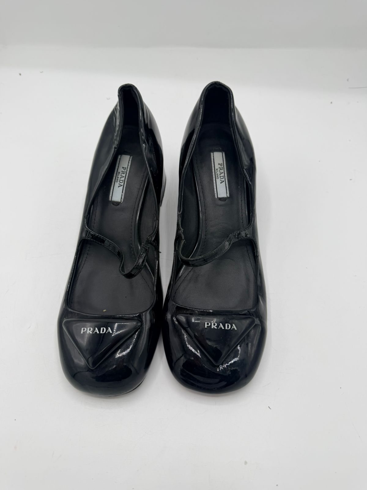 Prada Black Patent Leather Mary Jane Pumps