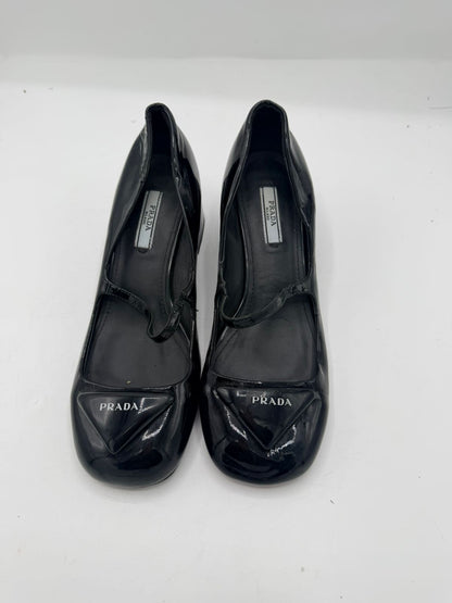 Prada Black Patent Leather Mary Jane Pumps