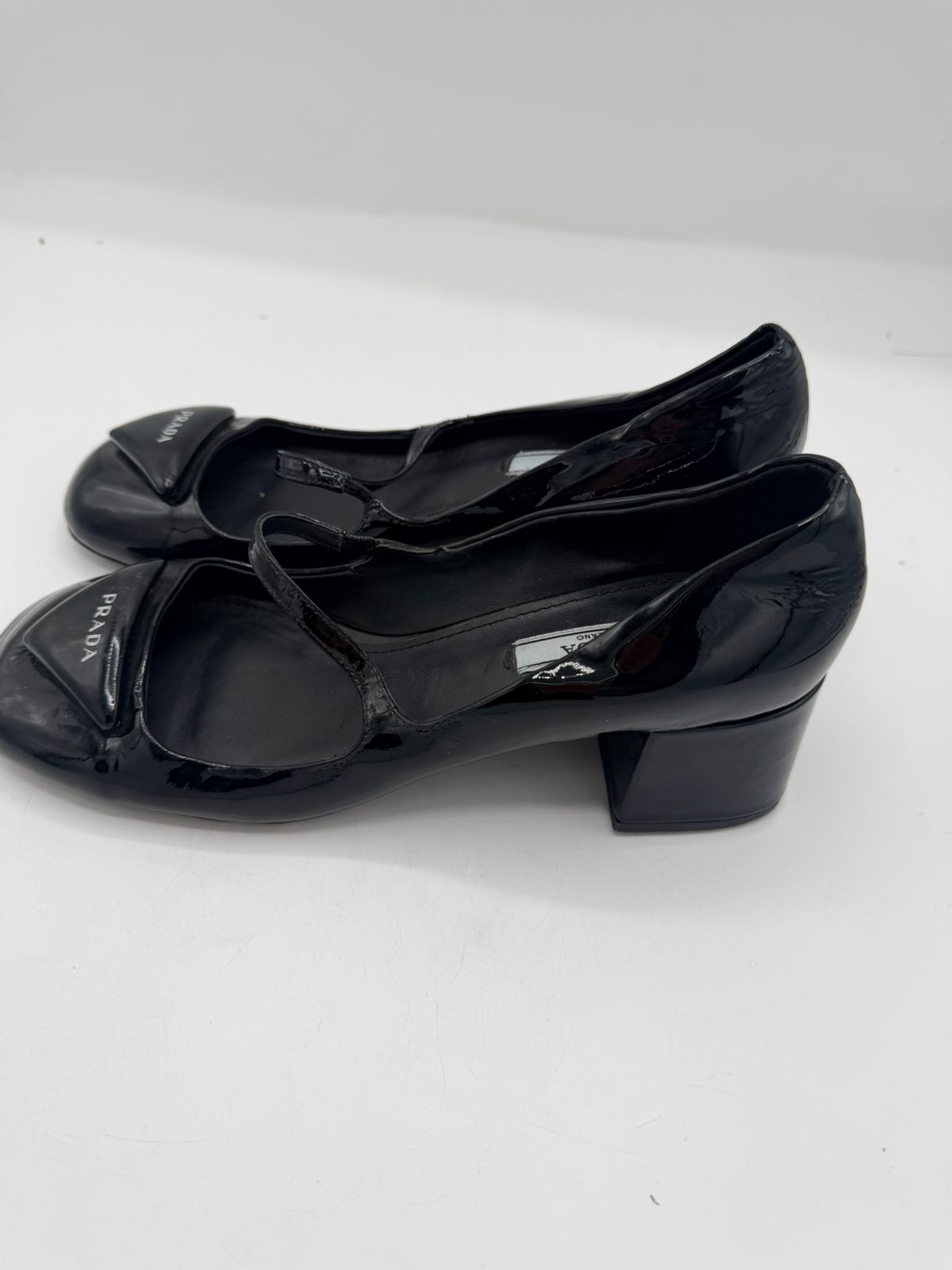 Prada Black Patent Leather Mary Jane Pumps