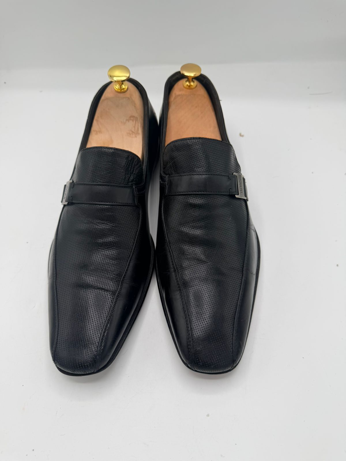 BOSS Black Leather Dress Loafers