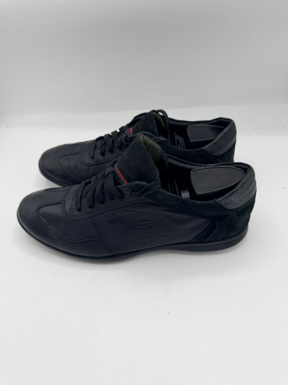 Tommy Hilfiger Black Leather & Suede Sneakers