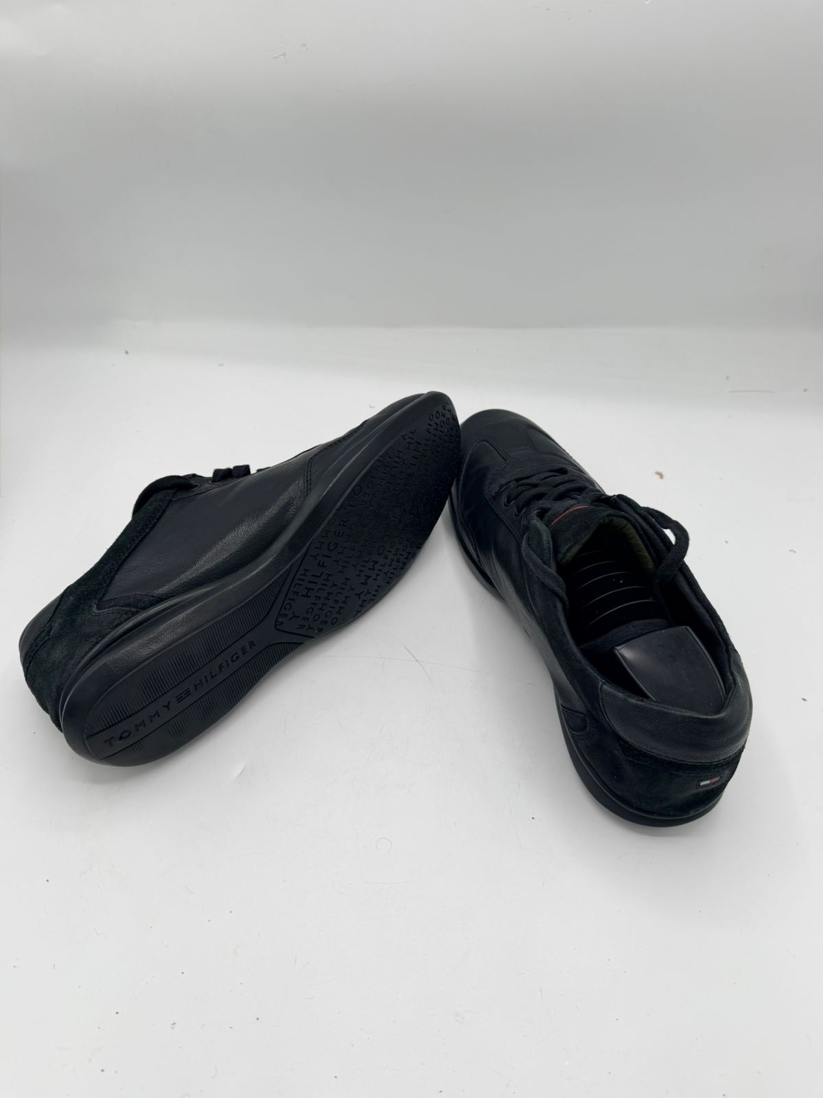 Tommy Hilfiger Black Leather & Suede Sneakers