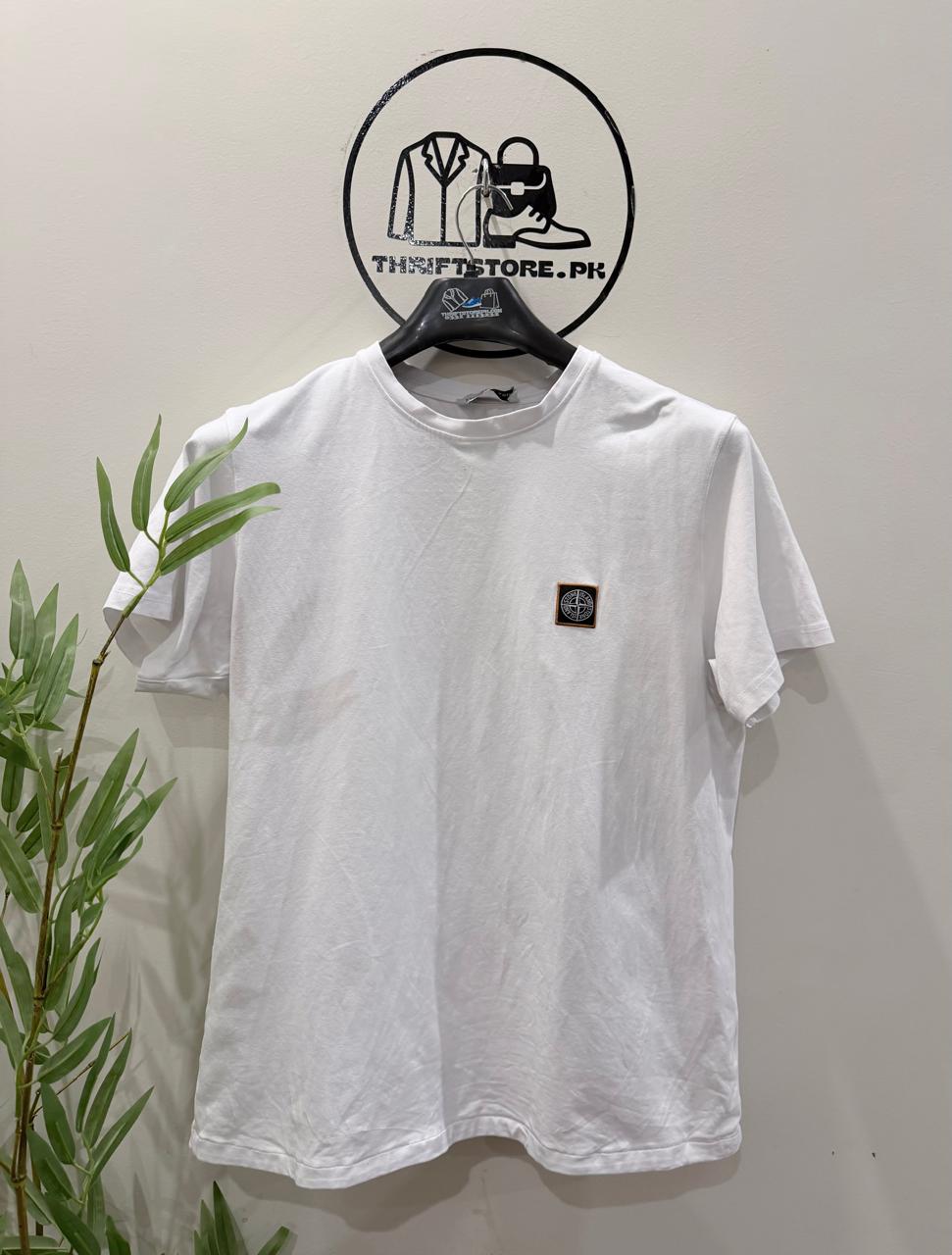 Stone Island White Cotton Jersey T-Shirt