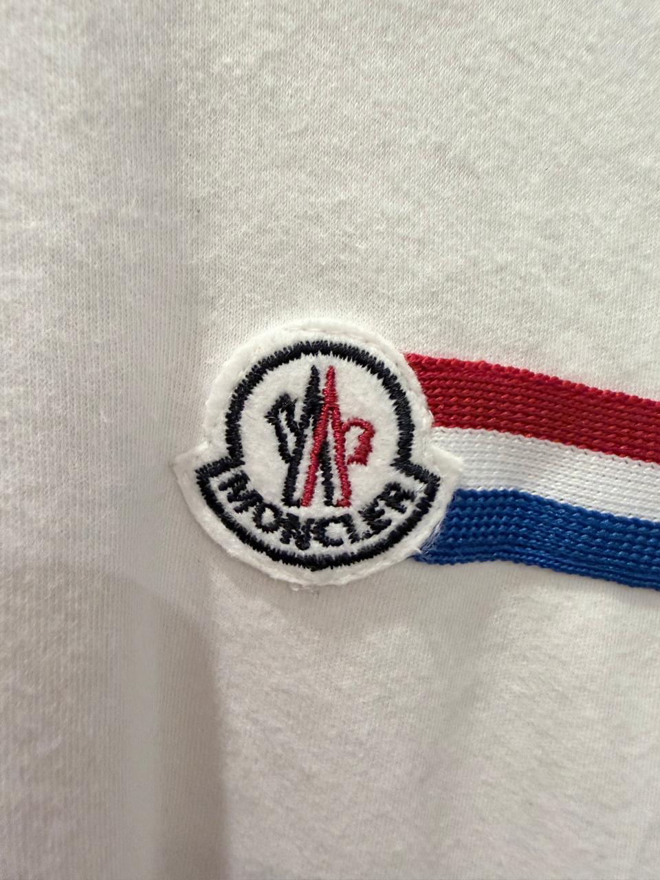 Moncler Men's Logo Motif White Polo Shirt