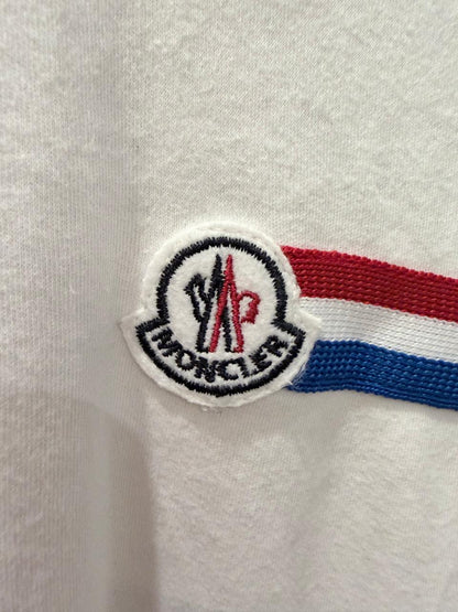 Moncler Men's Logo Motif White Polo Shirt
