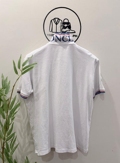 Moncler Men's Logo Motif White Polo Shirt