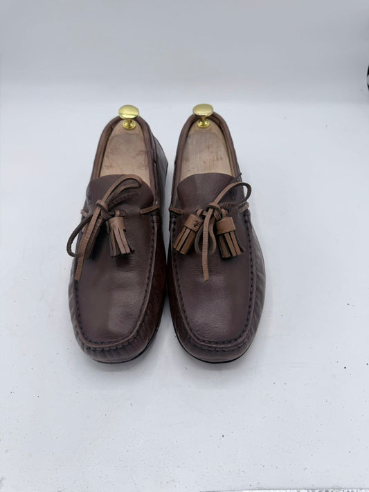 Massimo Dutti Soft Oiled Leather Tassel Loafers