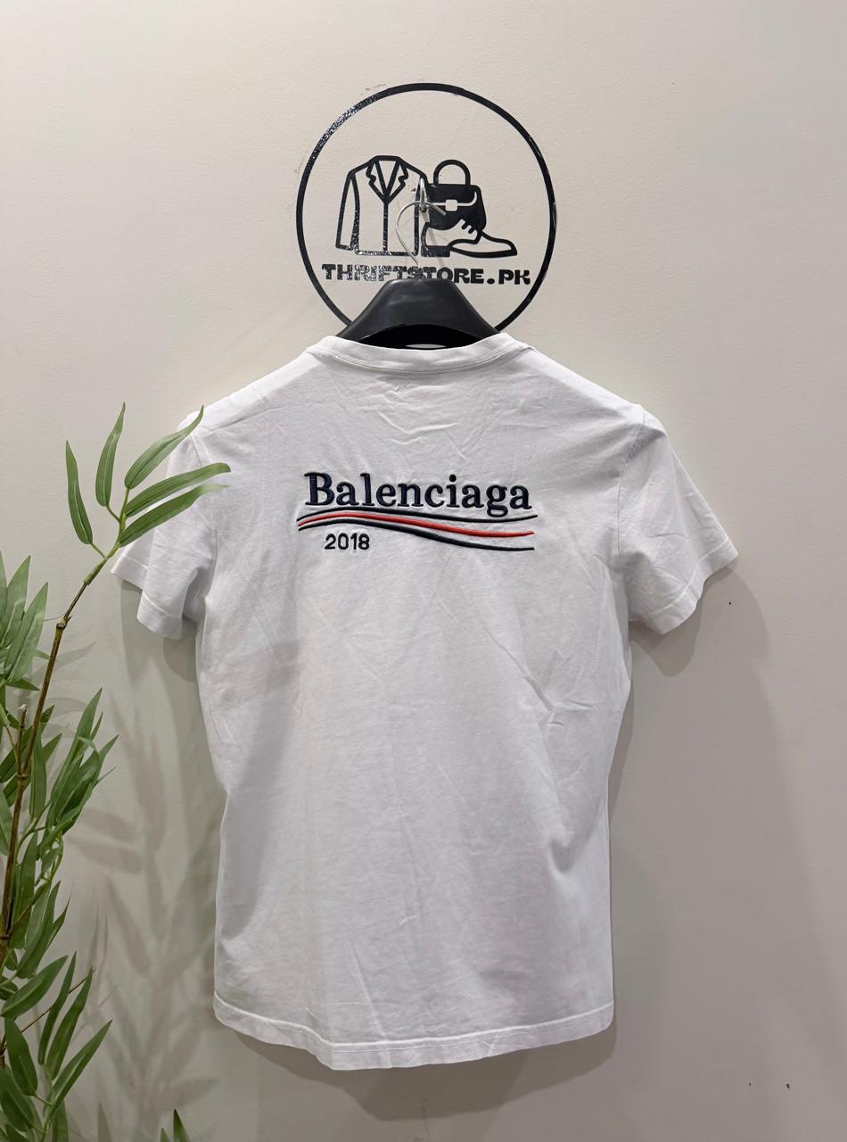 Balenciaga White Political Campaign T-Shirt