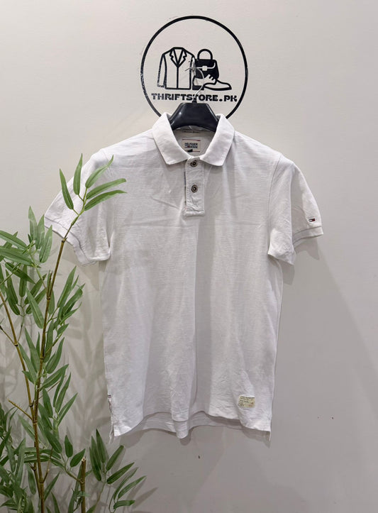 Tommy Hilfiger White Denim Polo Shirt