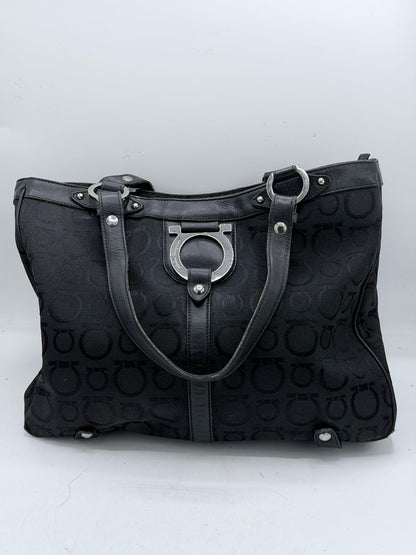 Salvatore Ferragamo Gancini Canvas & Leather Tote Bag
