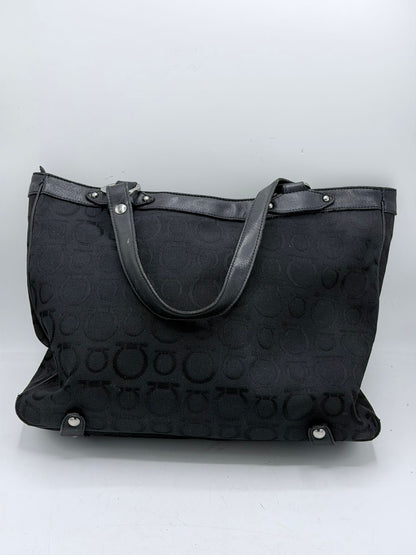 Salvatore Ferragamo Gancini Canvas & Leather Tote Bag