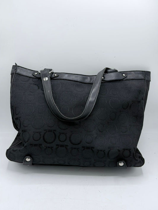Salvatore Ferragamo Gancini Canvas & Leather Tote Bag