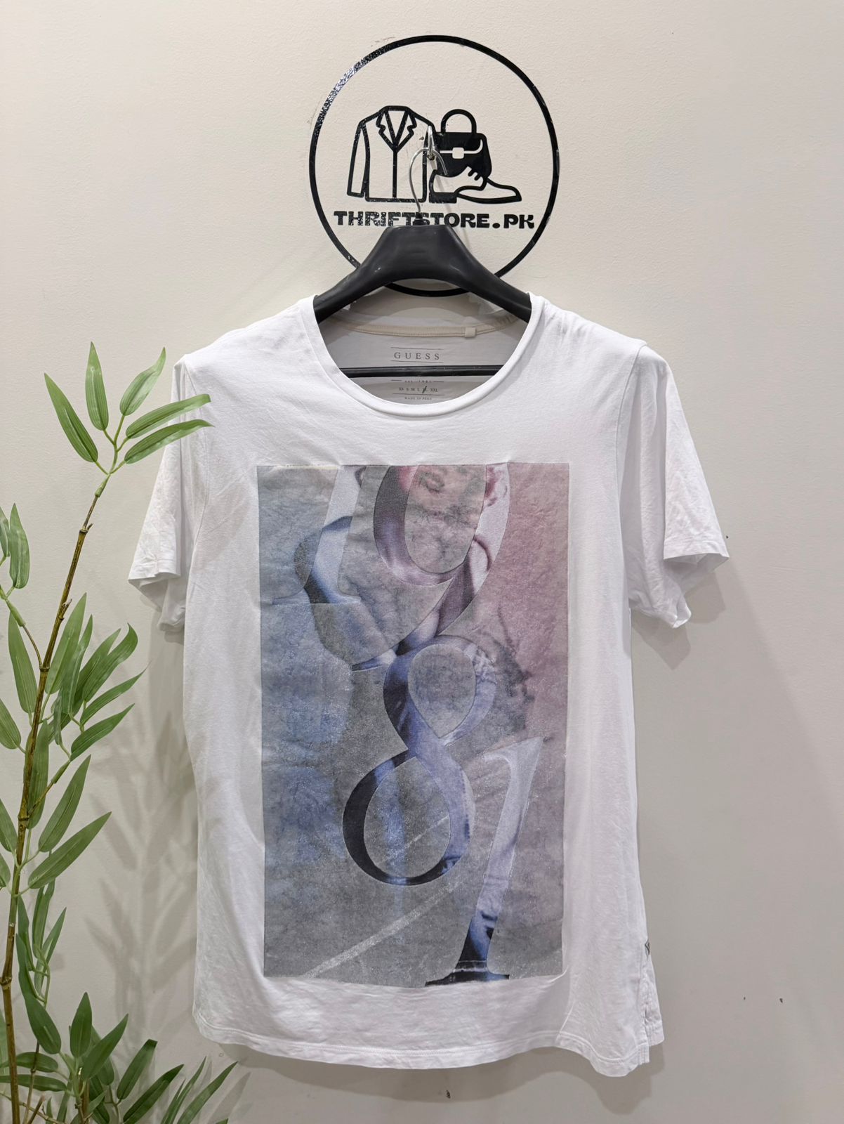 Guess White Graphic Tee