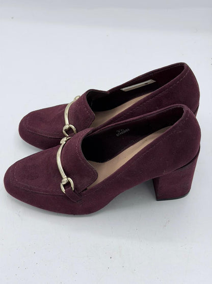 Marks & Spencer (M&S) Maroon Suede Heeled Loafers