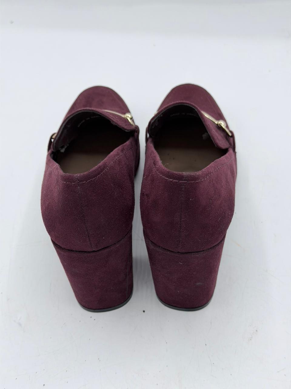 Marks & Spencer (M&S) Maroon Suede Heeled Loafers