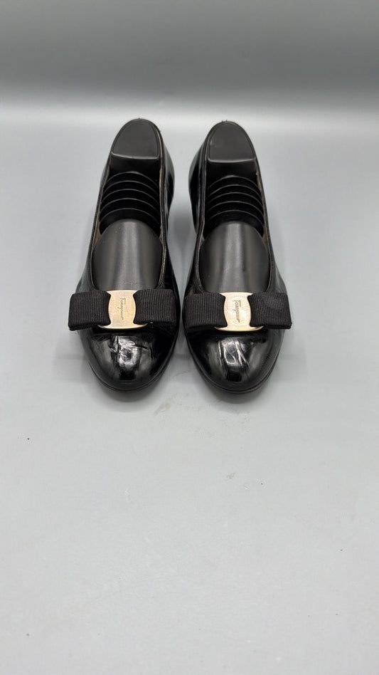 Salvatore Ferragamo Varina Patent Ballet Flats