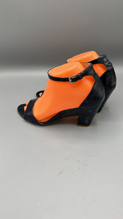 Prada Black Ankle Strap Heels