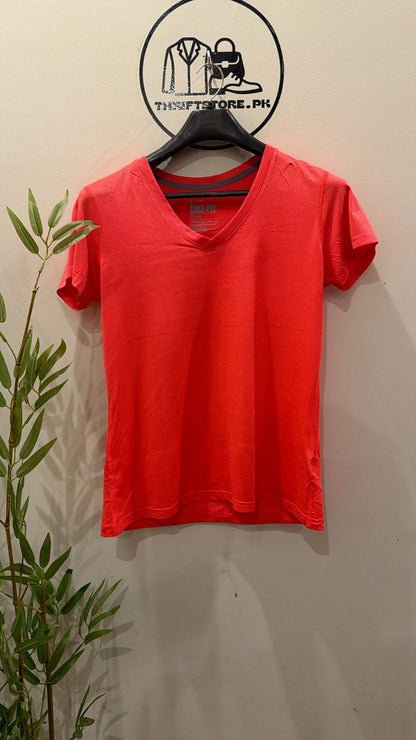 Nike Dri-FIT Orange V-Neck T-Shirt