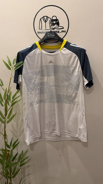 Adidas White & Grey Technical Sports T-Shirt