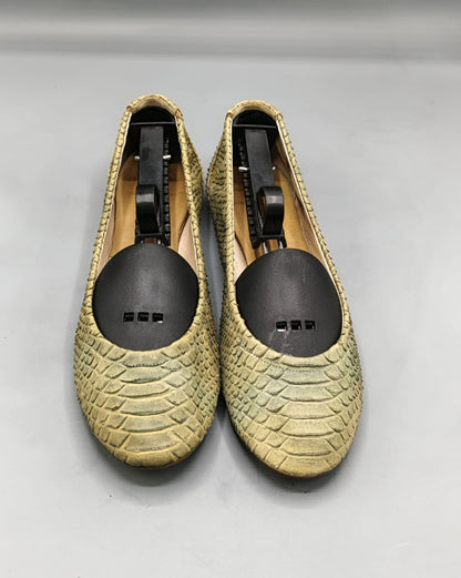 Dior Textured Ballet Flats with Black Toe Cap