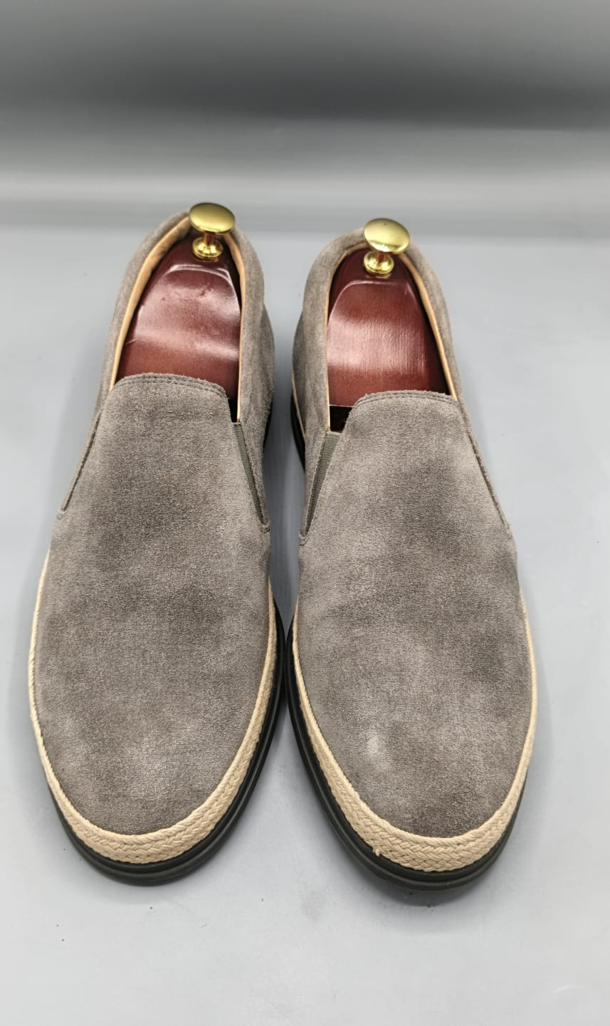 Tod’s Grey Suede Slip-On Loafers (TSPK 0002)