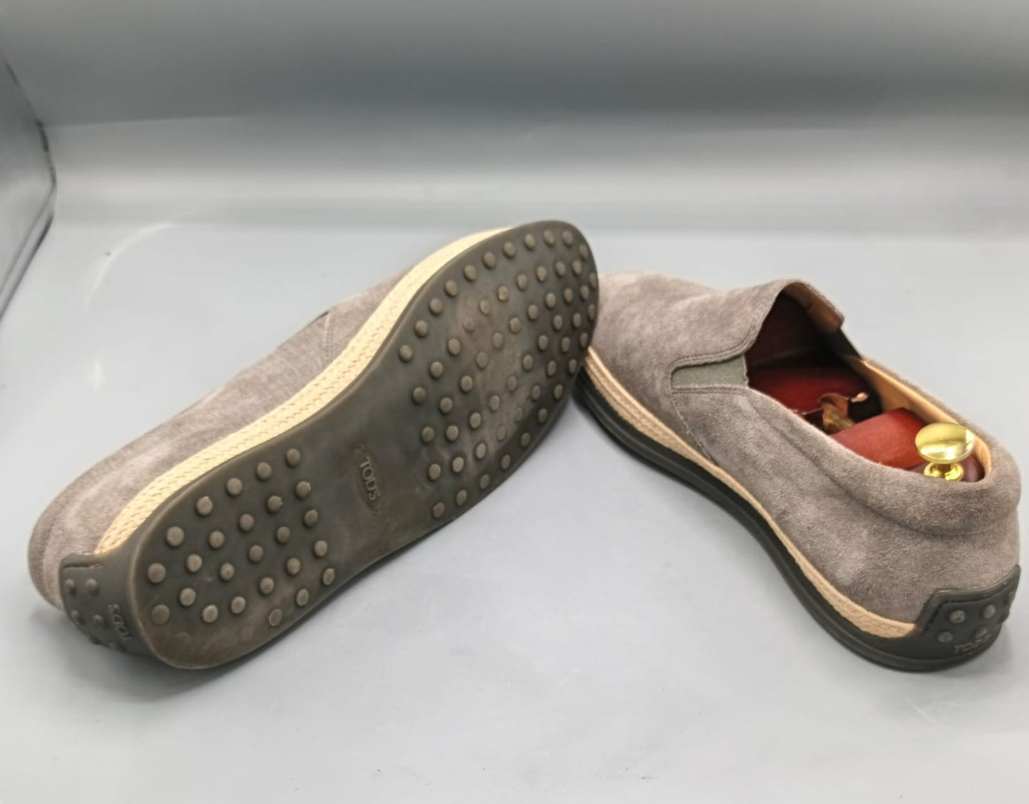 Tod’s Grey Suede Slip-On Loafers (TSPK 0002)