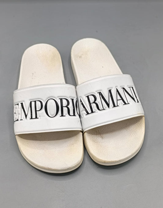 Emporio Armani EA7 White Logo Sliders