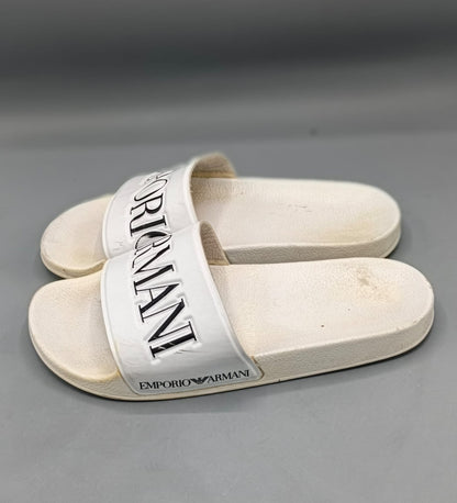 Emporio Armani EA7 White Logo Sliders