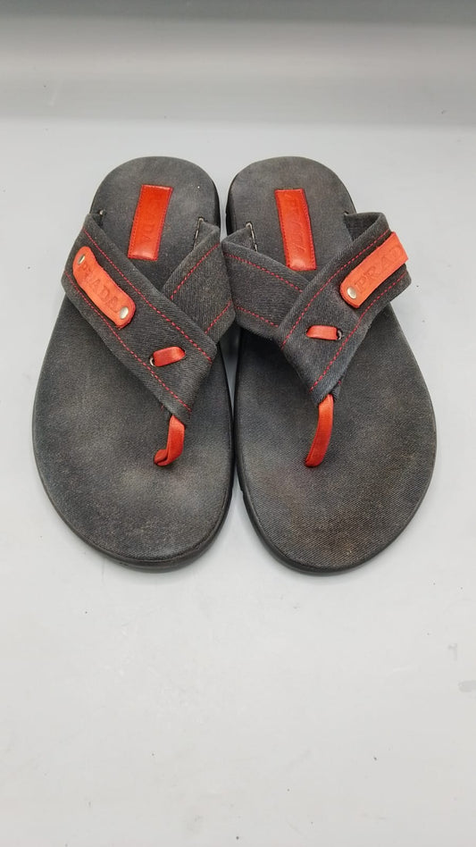Prada Denim-Style Flip Flops