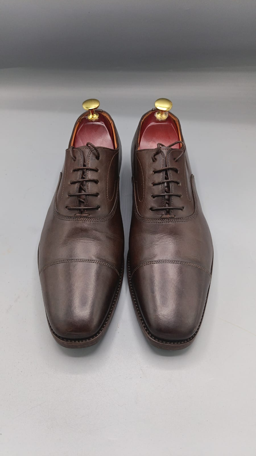 Santoni Men’s Leather Cap-Toe Oxford Shoes