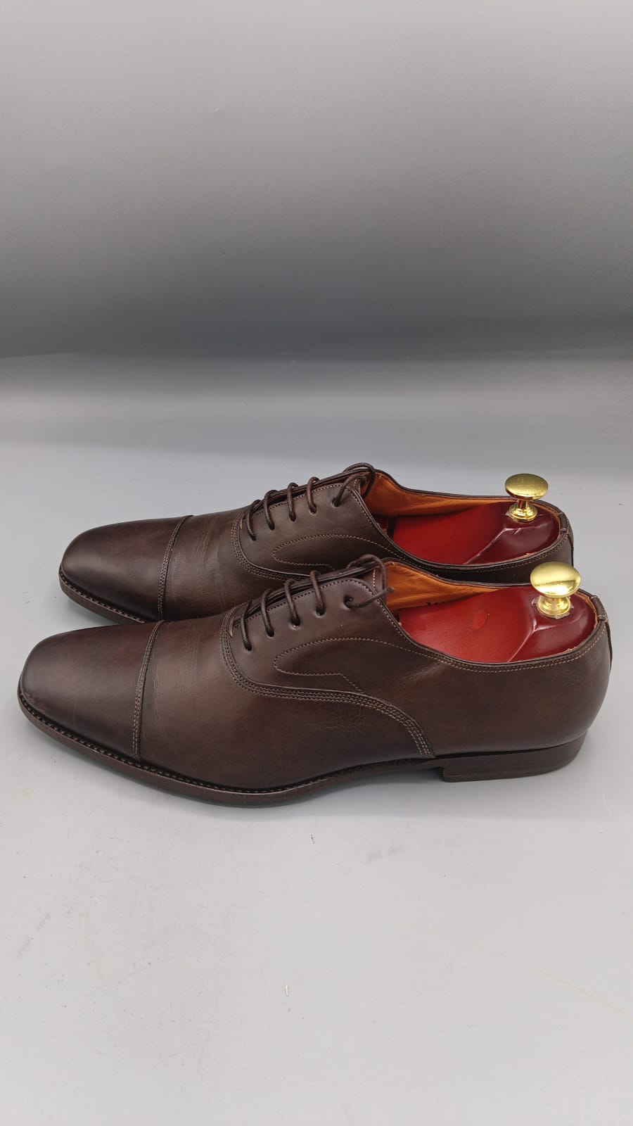 Santoni Men’s Leather Cap-Toe Oxford Shoes