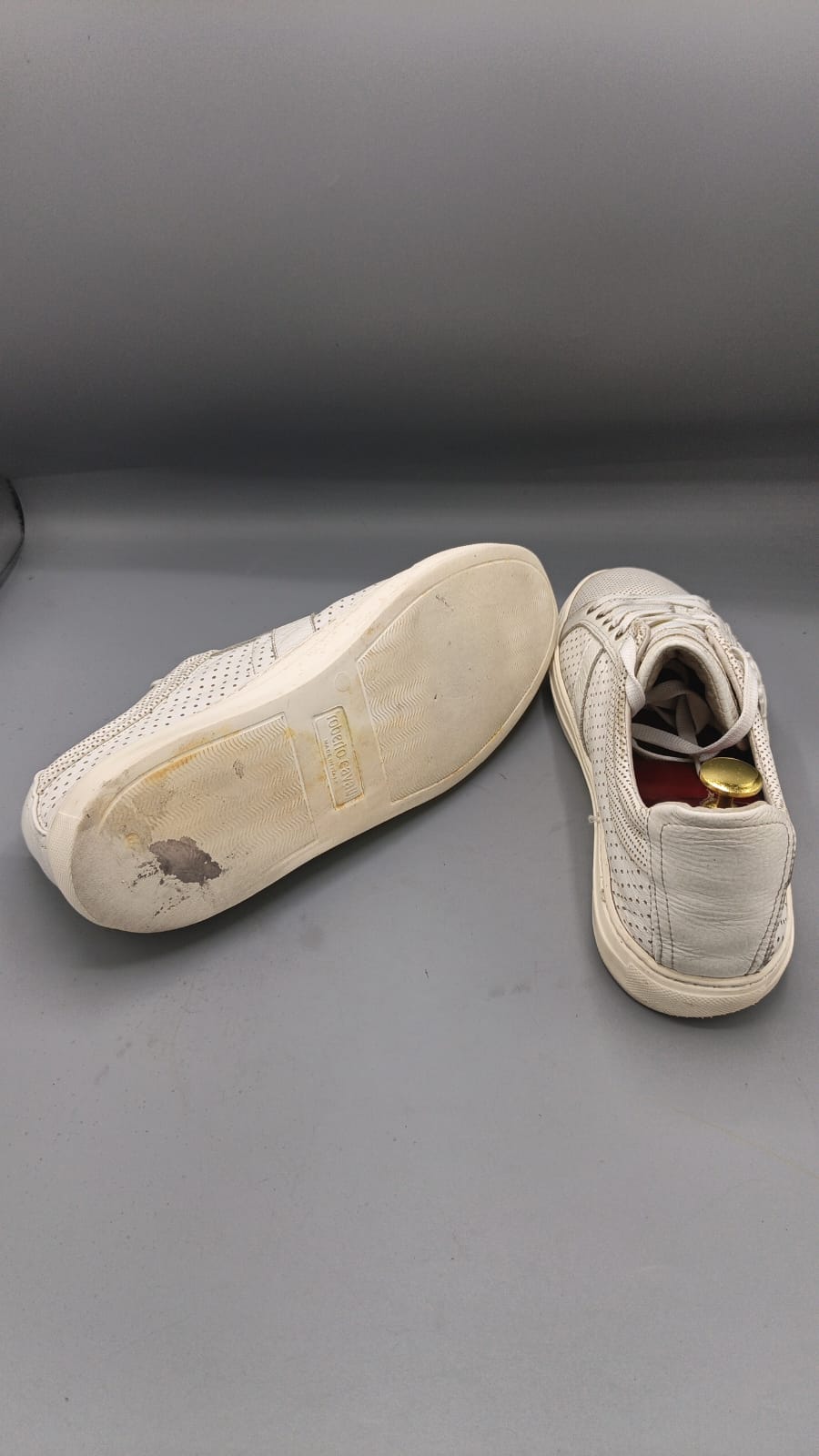 Roberto Cavalli Perforated Leather Sneakers