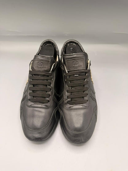 Roberto Cavalli Black Leather Sneakers