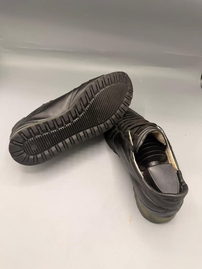 Roberto Cavalli Black Leather Sneakers