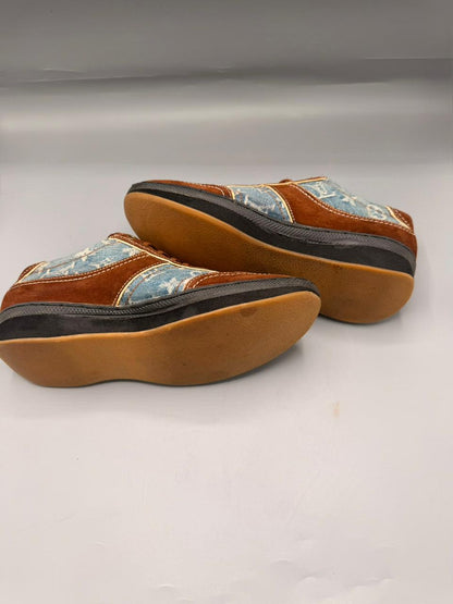 Louis Vuitton Monogram Denim Sneakers (Blue / Brown Suede)