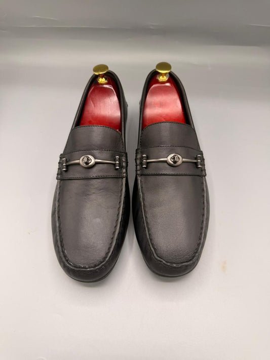 Coach Black Leather Driver Loafers