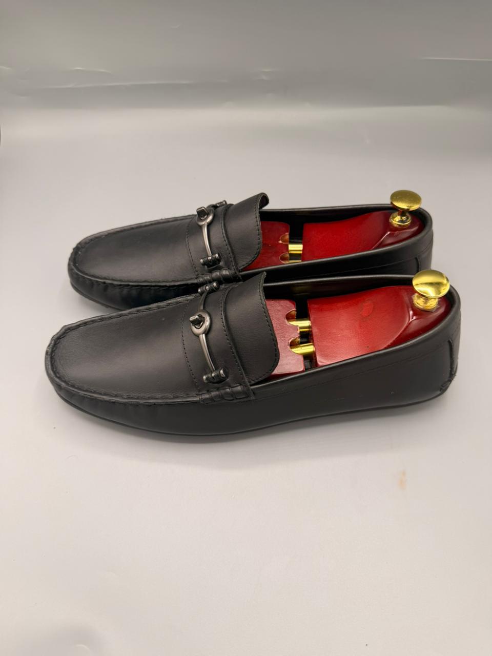 Coach Black Leather Driver Loafers