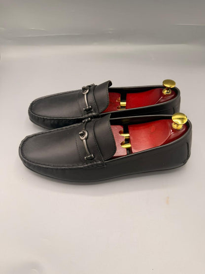 Coach Black Leather Driver Loafers