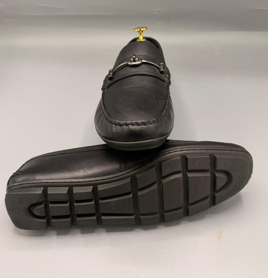 Coach Black Leather Driver Loafers