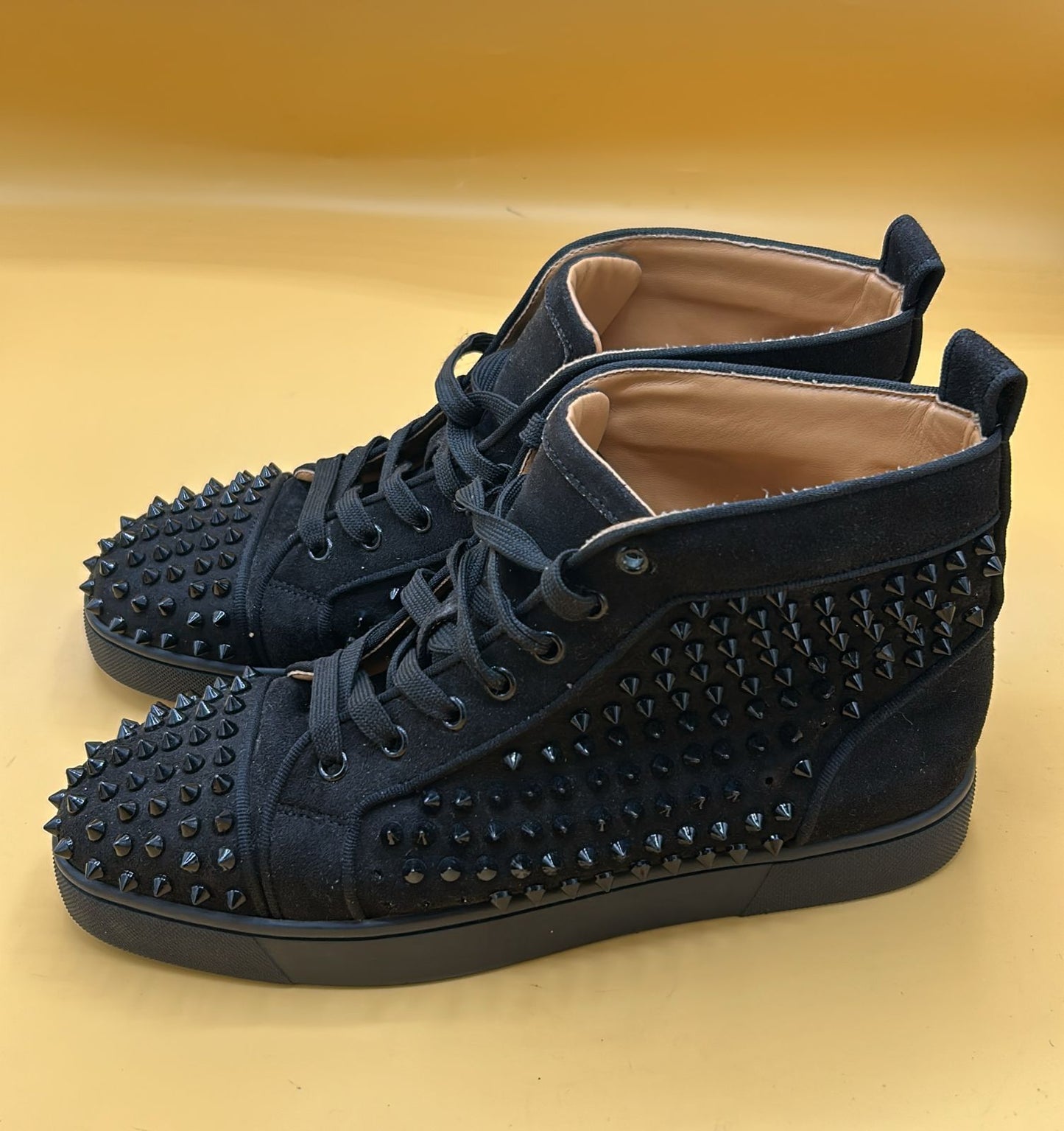 Christian Louboutin Spiked Suede High Top Sneakers