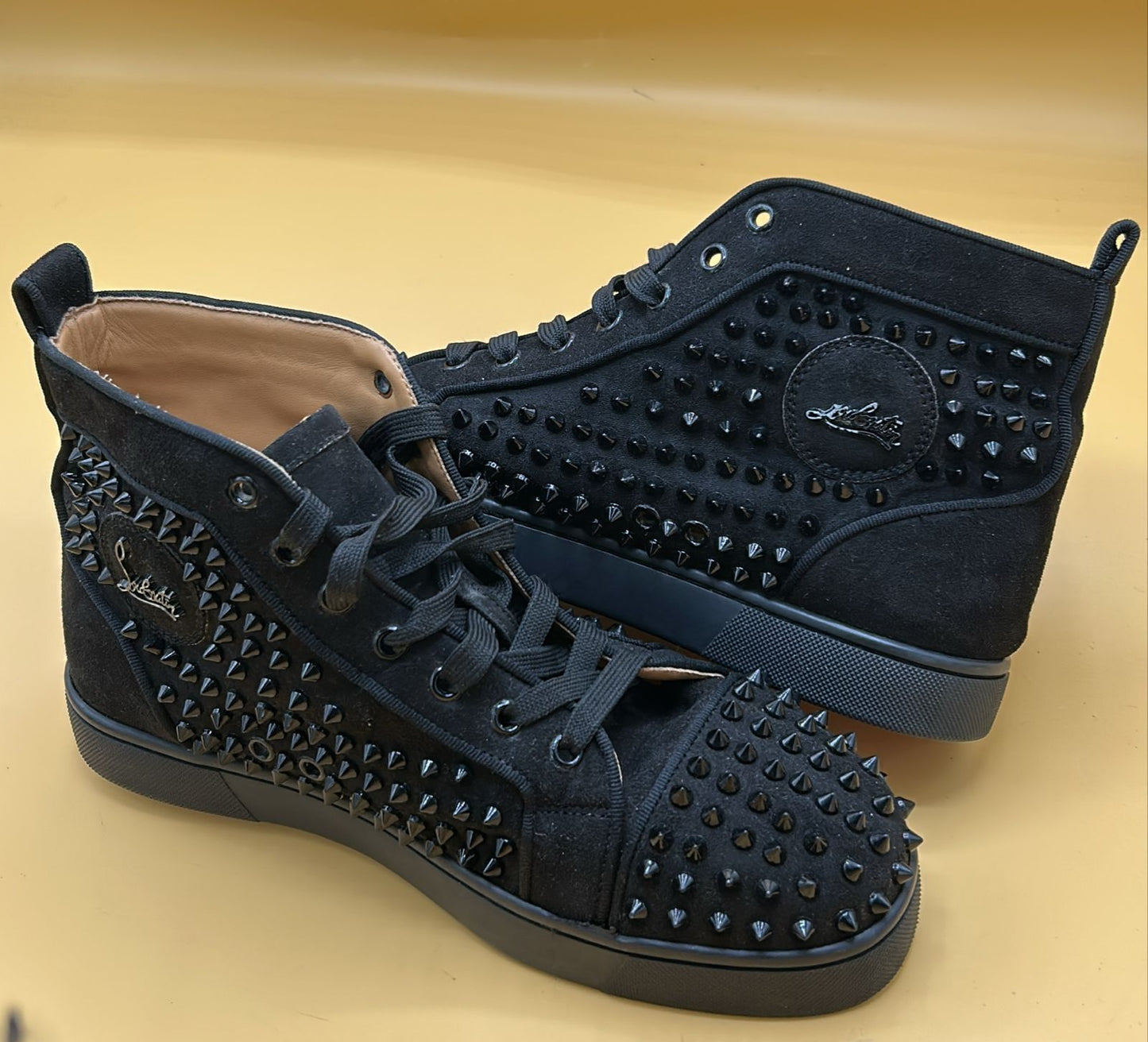 Christian Louboutin Spiked Suede High Top Sneakers