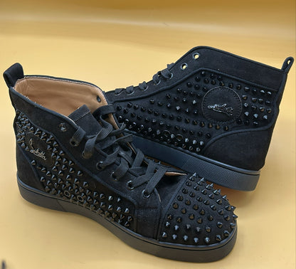 Christian Louboutin Spiked Suede High Top Sneakers